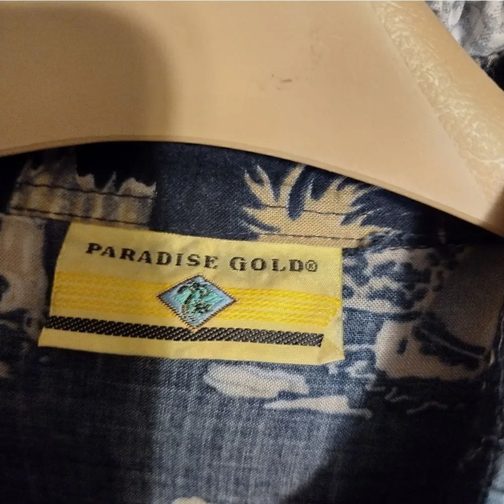 Vintage Paradise Gold Hawaiian shirt
